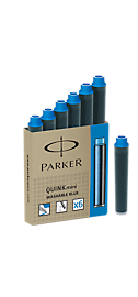 Ống mực viết máy Parker loại ngắn màu xanh (6 ống/vĩ)